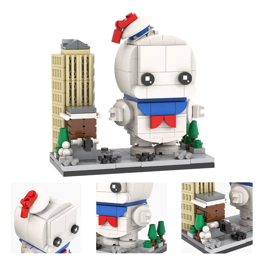 STAY PUFT MARSHMALLOW MAN W/ BUILDING [BRICKHEADZ]