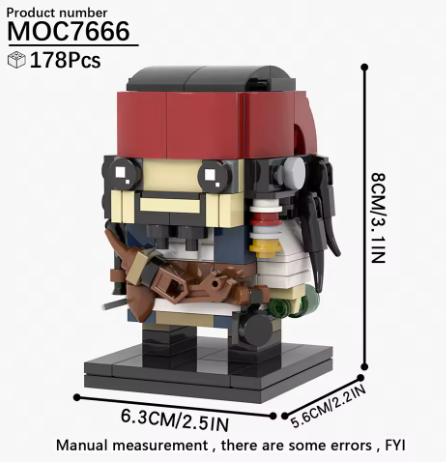 PIRATES OF THE CARIBBEAN JACK SPARROW [BRICKHEADZ]